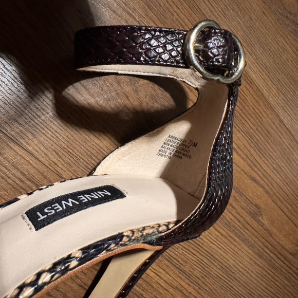 Nine West Leather Snakeskin Heels - Picture 3 of 12